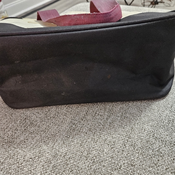 Harvard Vinyl Canvas Tote Two Tone Laege BLACK/BURGANDY/CREAM - Picture 5 of 12